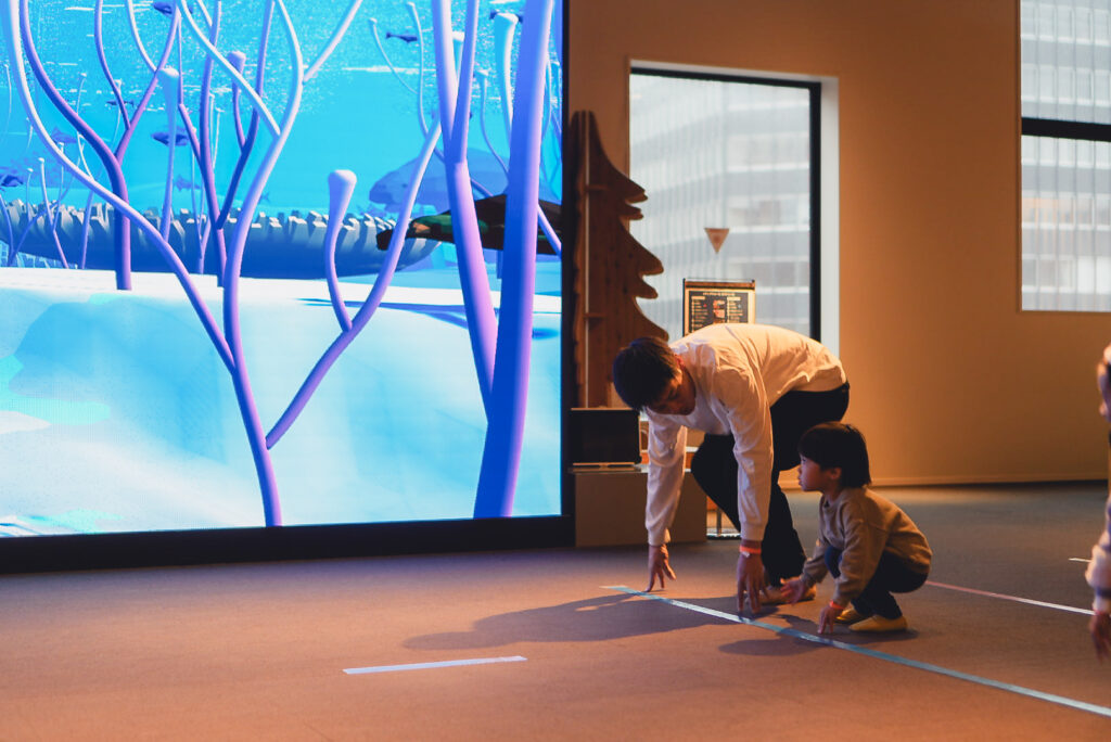 はこだてみらい館のメディアウォール